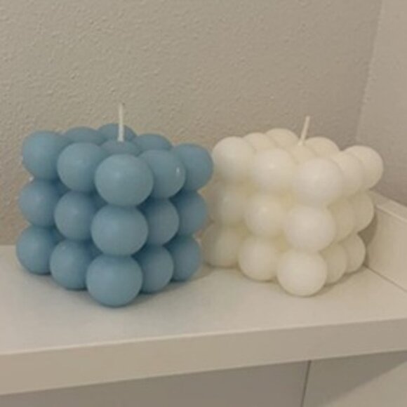 NEW Set 2 Bubble Candle -Cube Soy Wax Candles, Home Decor Candle,Scented Candle - Picture 2 of 8